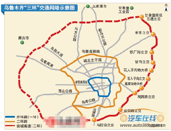 计划开建的西二环,乌鲁木齐"三环十五射"的路网骨架初显雏形